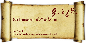 Galambos Ádám névjegykártya