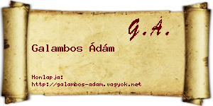 Galambos Ádám névjegykártya